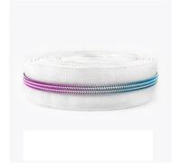 Two-Way Zip 2pc 5Meters 5# Nylon Zipper Tape Zippers Slider Decorative Zip Pulls Repair Kit Sewing Closures DIY Accessories(KY253-White)
