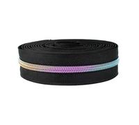 Two-Way Zip 2pc 5Meters 5# Nylon Zipper Tape Zippers Slider Decorative Zip Pulls Repair Kit Sewing Closures DIY Accessories(ZA438-Black)