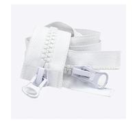 Two Way Zip 2Pc Zippers Black White Double Slider Open-End Zips for Sewing Coat Clothing Tent DIY Accessories for Sewing(3,120cm)