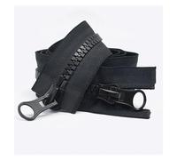 Two Way Zip 2Pc Zippers Black White Double Slider Open-End Zips for Sewing Coat Clothing Tent DIY Accessories for Sewing(1,200cm)