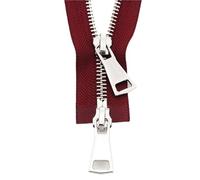 Two-Way Zip 2pcs 5# 70cm 90cm Metal Zipper Double Sliders Open-end Auto Lock Zippers for Jacket Coat DIY Sewing Garment(Color-2,90cm)