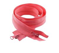 Two-Way Zip 3pcs 5# Resin Zipper Open-end Double Slider Long Zippers Down Jacket Overcoat Clothing Bags Zip Repair Kit Sewing(PinkRed,No5-150cm)