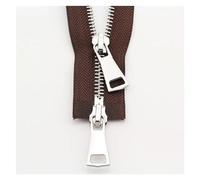 Two-Way Zip 70/90cm Double Slider Two-Way Zipper Metal Zippers for Jacket Sewing Garment Accessories Handmade Supplies(Coffee,90cm)