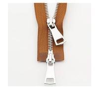 Two-Way Zip 70/90cm Double Slider Two-Way Zipper Metal Zippers for Jacket Sewing Garment Accessories Handmade Supplies(Brown,70 cm)