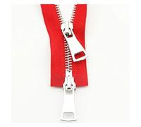 Two-Way Zip 70/90cm Double Slider Two-Way Zipper Metal Zippers for Jacket Sewing Garment Accessories Handmade Supplies(Red,90cm)