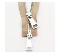 Two-Way Zip 70/90cm Double Slider Two-Way Zipper Metal Zippers for Jacket Sewing Garment Accessories Handmade Supplies(Khaki,90cm)