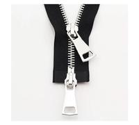 Two-Way Zip 70/90cm Double Slider Two-Way Zipper Metal Zippers for Jacket Sewing Garment Accessories Handmade Supplies(Black,70 cm)