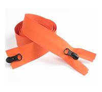 Two-Way Zip Waterproof Zipper #5#7 Nylon Double-Ended Two-Way Tail for Down Jackets and Windbreakers - Seamless Invisible(Orange01-100cm)