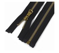 Two Way Zipper 2-10Pcs 5# Bronze Metal Zippers 40-80cm Open-End Zipper for Sewing Clothes Zip Garment Jacket Zips Repair Kit Tailor Accessories for Jackets(Black,NO5-60CM_10PCS)