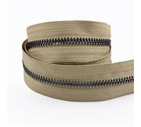 Two Way Zipper 2pc 1-5Yards 5# Zippers for Sewing Bag Zipper Coil Roll Clothes Coat Zip Closure Repair Kit DIY Accessories(KhkaiGunBlack,4Yards)