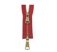 Two-Way Zipper 5# Colorful Open-End Double Sliders Copper Metal Zipper 2-Ways Zip DIY Handcraft for Cloth Pocket Garment Sewing(Wine Red,30cm)