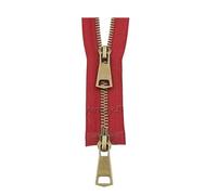 Two-Way Zipper Colorful Open-End Double Sliders Copper Metal Zipper 2-Ways Zip DIY Handcraft for Sewing Cloth Pocket Garment(Wine Red,30cm)