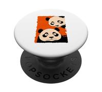Two Weird Pandas Horror Style Cartoon Meme Creepy PopSockets Adhesive PopGrip