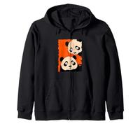 Two Weird Pandas Horror Style Cartoon Meme Creepy Zip Hoodie