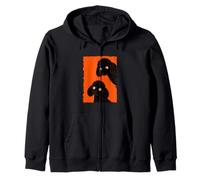 Two Weird Poodles Horror Style Meme Creepy Zip Hoodie