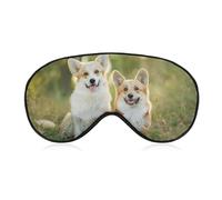 Two Welsh Corgis Pembroke Dogs Sleep Eye Mask Sleeping Light Blocking Cover Night Blindfold for Travel Nap