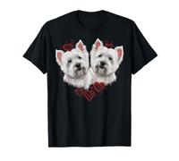 Two West Highland White Terrier Valentines Day Couple Westie T-Shirt