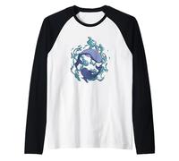 Two Whales of The World's Oceans Raglan Baseball Tee