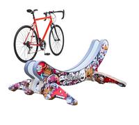 Two-wheel Dock Cradle - lean stand with wood frame, indoor frame prop base, aesthetic indoor rack | functional city bike break, slot fixture, solid balance system for cyclists