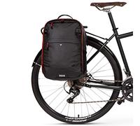 Two Wheel Gear - Pannier Backpack Convertible LITE (22 Litre) - Weatherproof 2-in-1 Bike Commuting and Laptop Travel Bag, Black Ripstop Recycled
