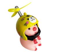 Two Wheel Steering Toy: Cartoon Piggy Board Pilot, Rotating Pet, Pet with Universal Handle Bar | Silicone Hardware for Motorist, D