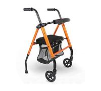 Two Wheel Walker Rollator with Fold Up Removable Back Support Rollator -Lightweight Mobility Walking Aid for Adult Elderly Aluminum Frame Orange Double The Comfort