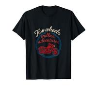 Two Wheels Endless Adventures Motorcycle Biker Design T-Shirt