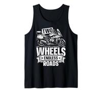 Two Wheels Endless Roads Motorcycle Biker Design Tank Top