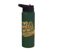 Two Wheels Infinite Freedom Cyclist Bicycle Cycling Stainless Steel Insulated Water Bottle