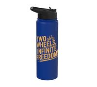 Two Wheels Infinite Freedom Cyclist Bicycle Cycling Stainless Steel Insulated Water Bottle