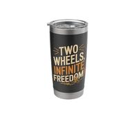 Two Wheels Infinite Freedom Cyclist Bicycle Stainless Steel Insulated Tumbler
