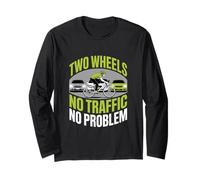 Two Wheels No Traffic No Problem Bike Commuting Long Sleeve T-Shirt