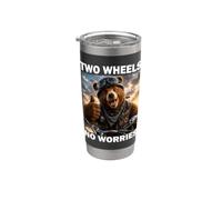 Two Wheels No Worries Rider Funny Motorcycle Lover Rider Stainless Steel Insulated Tumbler