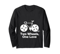 Two Wheels One Love Minimal Bicycle Rider Design Long Sleeve T-Shirt