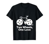 Two Wheels One Love Minimal Bicycle Rider Design T-Shirt