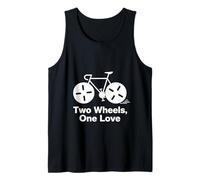 Two Wheels One Love Minimal Bicycle Rider Design Tank Top
