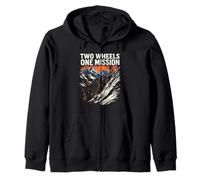 TWO WHEELS ONE MISSION Mountain Biking Zip Hoodie