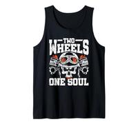 Two Wheels One Soul Biker Skull Motorcycle Rider Tank Top