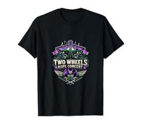 Two Wheels Rope Concert Vintage Biker Guitar Badge T-Shirt