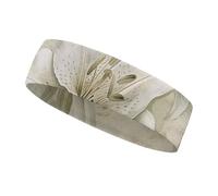Two White Lilies Sports Sweatband 15" Polyester Hairband Absorbent Quick-Dry Headband for Running, Yoga