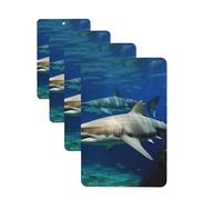 Two White Sharks Car Air Freshener Cards Set of 4 Pieces Long Lasting Hanging Scented Cards Auto Aromatherapy Tablets Personalized Car Fresheners Gifts for Men Women - Lavender Scent