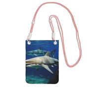 Two White Sharks Crossbody Phone Bag for Women Men Waterproof Mini Cellphone Purse Wallet Small Crossbody Bags with Adjustable Strap Travel Cell Phone Pouch Belt Pouch