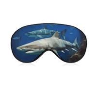 Two White Sharks Sleep Mask for Women Men Side Sleeper Eye Cover with Adjustable Strap Soft Breathable Blackout Mask Slip-Free Deep Sleeping Travel Essentials