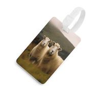 Two White Sheep Luggage Tags for Suitcases Cute Suitcase Tag Privacy Cover ID Identifier Unique Name Tags for Travel Baggage Essentials Fashion Tag, White-style, One Size