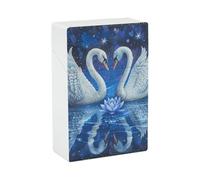Two White Swans Cigarette Case Anti-Squeezing Waterproof Cigarette Packing Box with Lightweight Pocket Cigarette Storage Case for Men Women Gifts