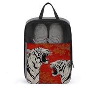 Two White Tiger Shoe Bag for Travel Daily Use Anti-dust Storage Carrier Golf Shoe Pouch