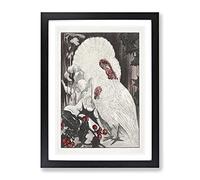 Two White Turkeys By Theo Van Hoytema Classic Painting Framed Print | A2 Black Framed Wall Art | Ready to Hang | Classic Animal Picture | Living Room Bedroom Lounge Office
