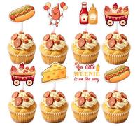 TWO WILD 36pcs A Little Weenie Is On The Way Cupcake Toppers
