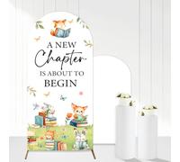 TWO WILD A New Chapter is About to Begin Baby Shower Arch Backdrop Cover 31.5 x 72.8in Storybook Theme Spandex Fitted Arch Cover Photo Booth Setup Indoor Outdoor Celebration
