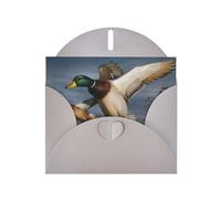 Two wild ducks Gray prints Greeting Cards 6x4-inch with Envelope | Perfect for writing greetings and thank-you notes